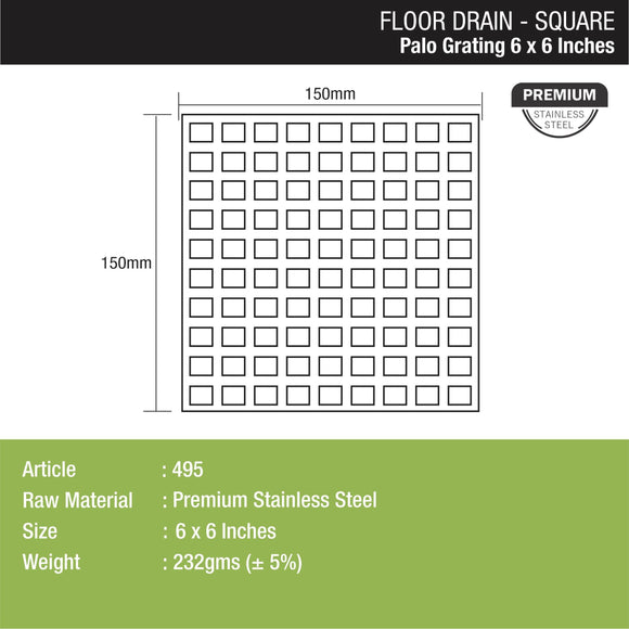 Palo Grating Top (6 x 6 Inches) - LIPKA - Lipka Home