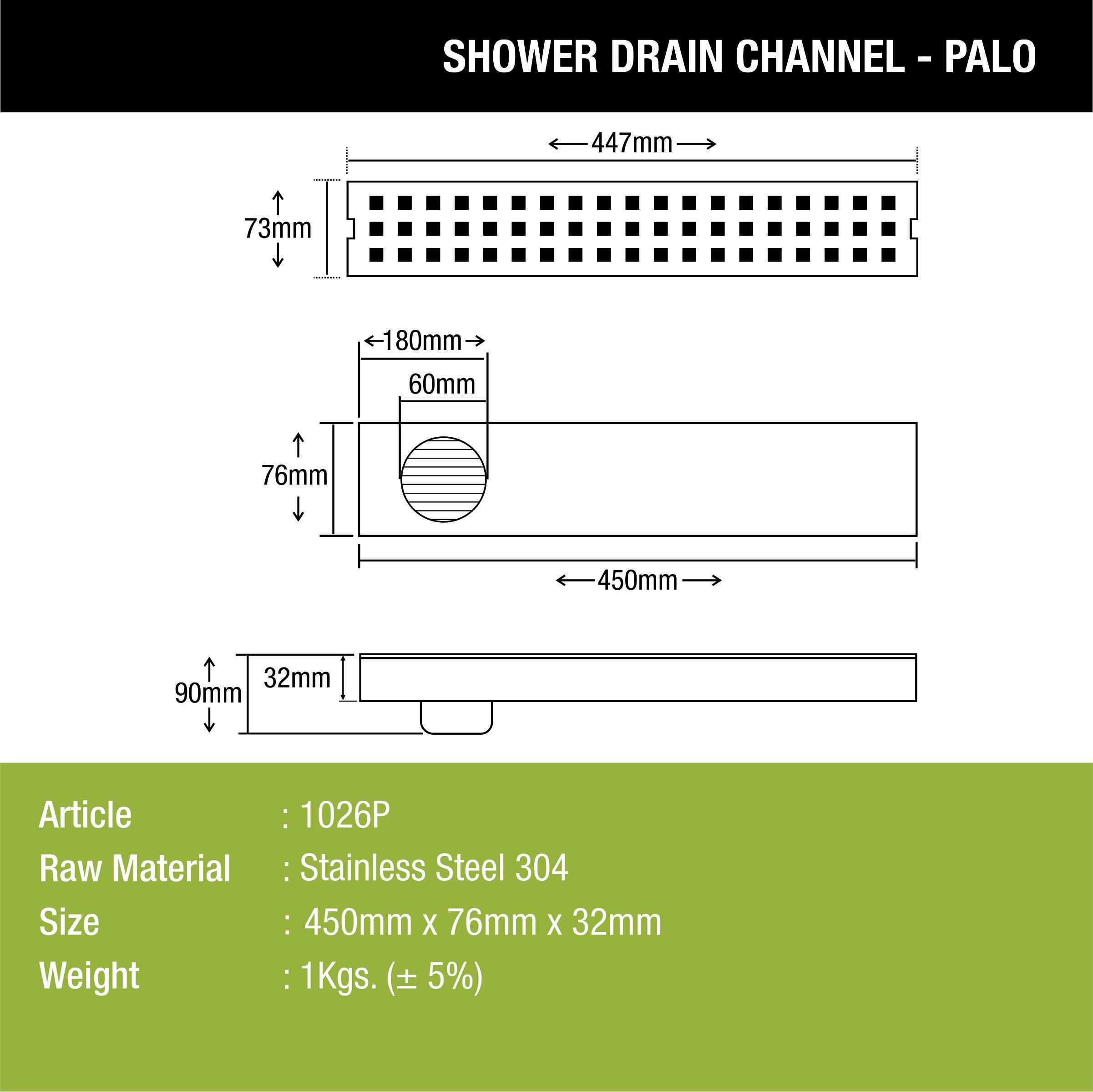 Palo Shower Drain Channel (18 x 3 Inches) - LIPKA - Lipka Home