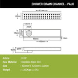 Palo Shower Drain Channel (18 x 5 Inches) - LIPKA