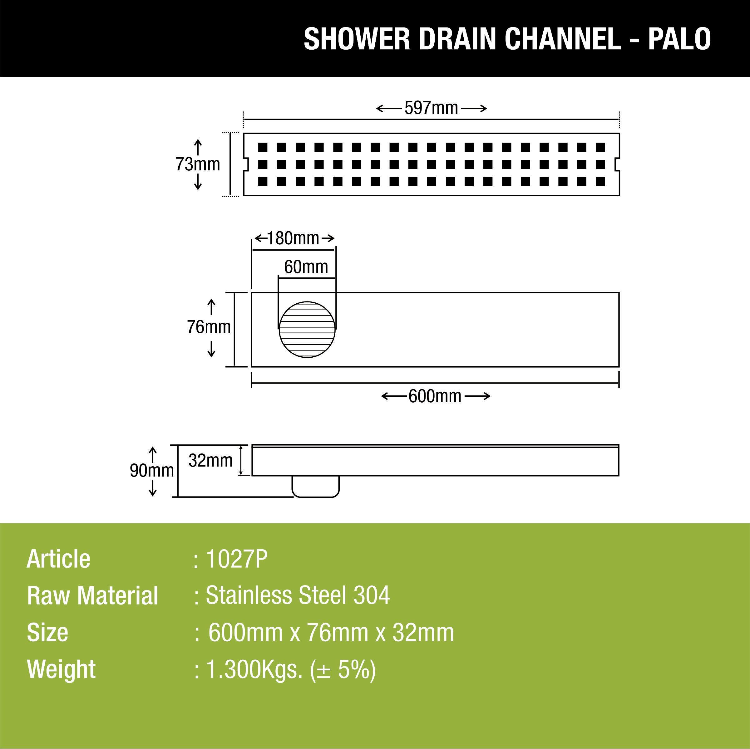 Palo Shower Drain Channel (24 x 3 Inches) - LIPKA - Lipka Home