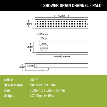 Palo Shower Drain Channel (32 x 3 Inches) - LIPKA - Lipka Home