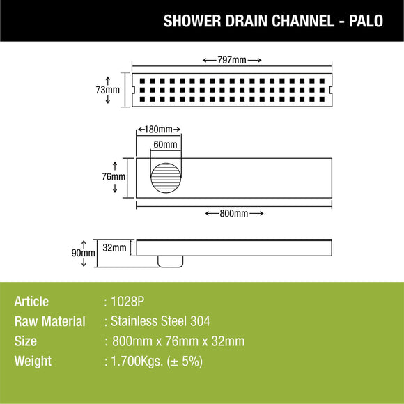 Palo Shower Drain Channel (32 x 3 Inches) - LIPKA - Lipka Home