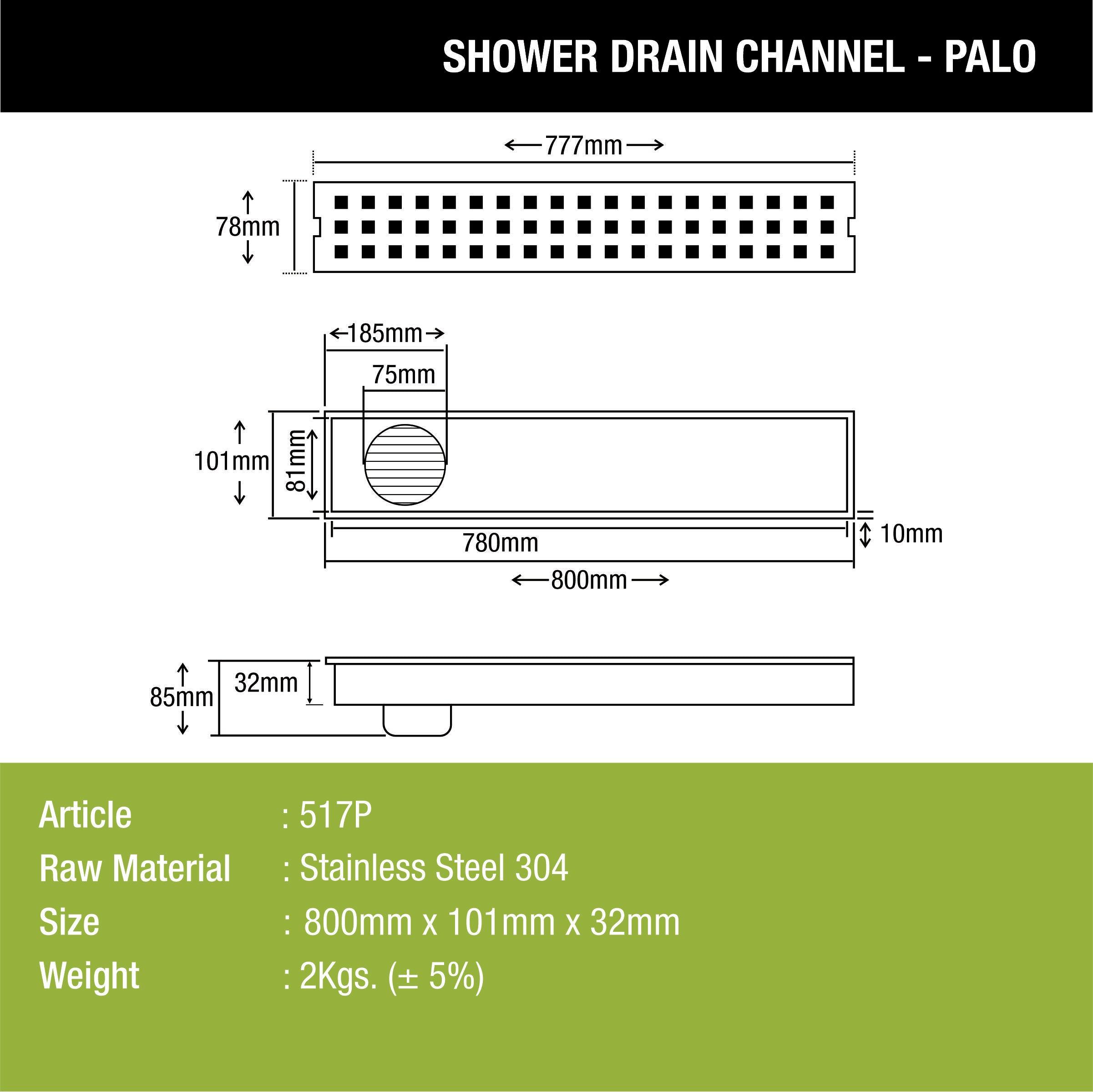 Palo Shower Drain Channel (32 x 4 Inches) - LIPKA