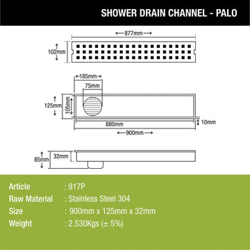 Palo Shower Drain Channel (36 x 5 Inches) - LIPKA - Lipka Home