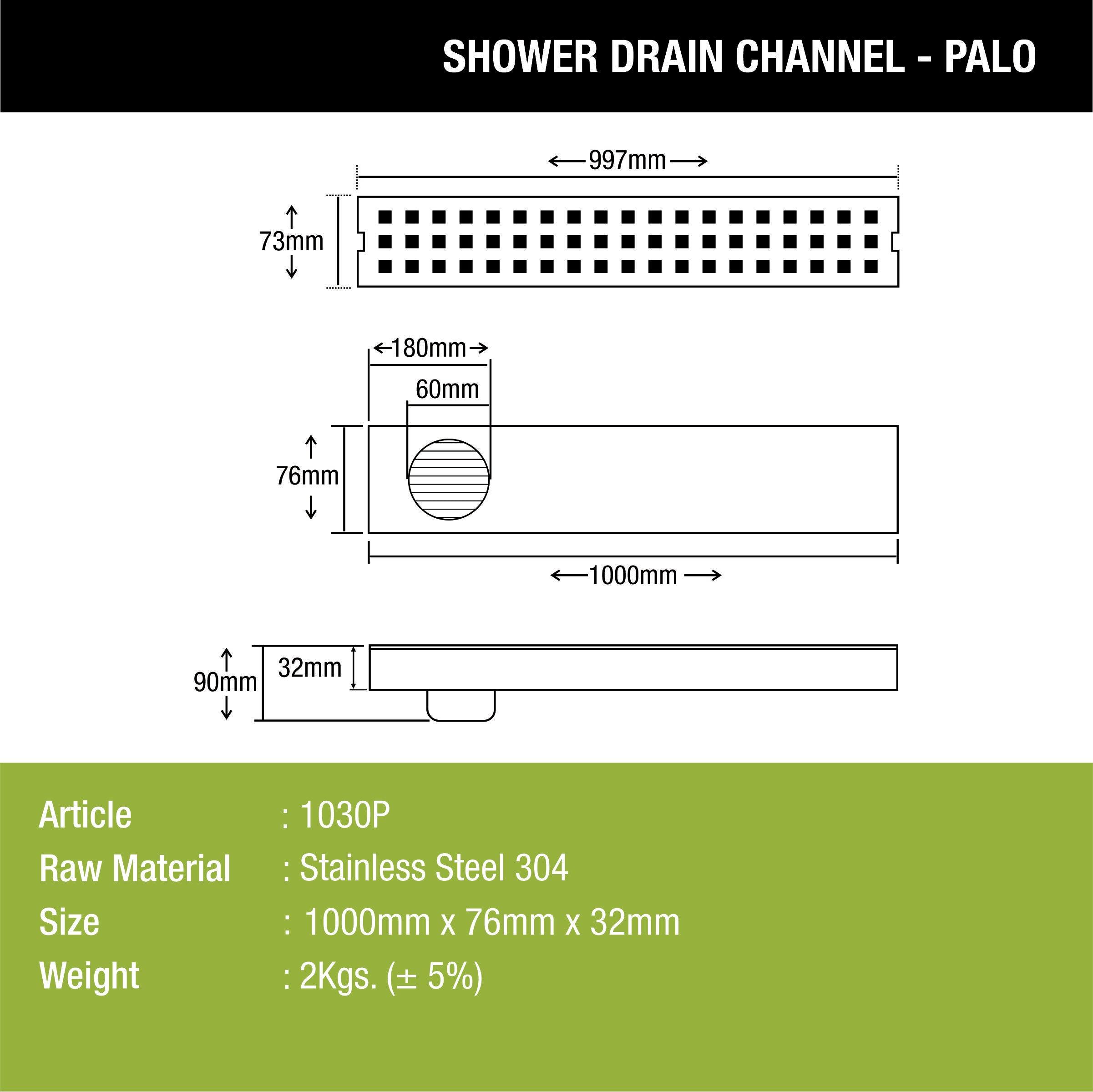 Palo Shower Drain Channel (40 x 3 Inches) - LIPKA - Lipka Home