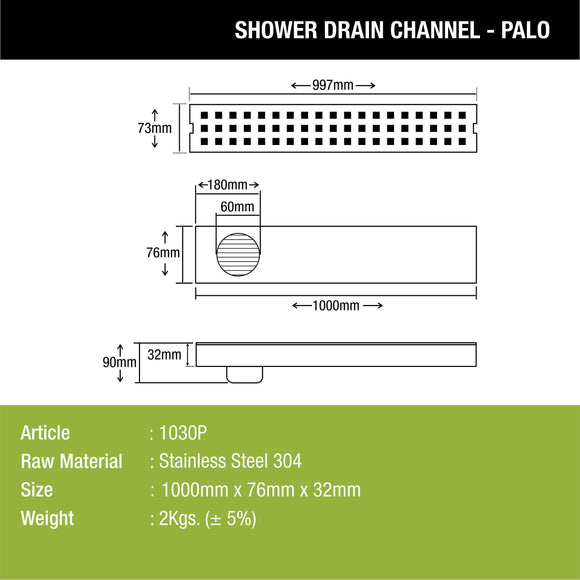 Palo Shower Drain Channel (40 x 3 Inches) - LIPKA - Lipka Home