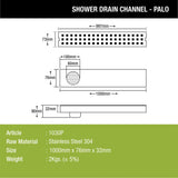 Palo Shower Drain Channel (40 x 3 Inches) - LIPKA