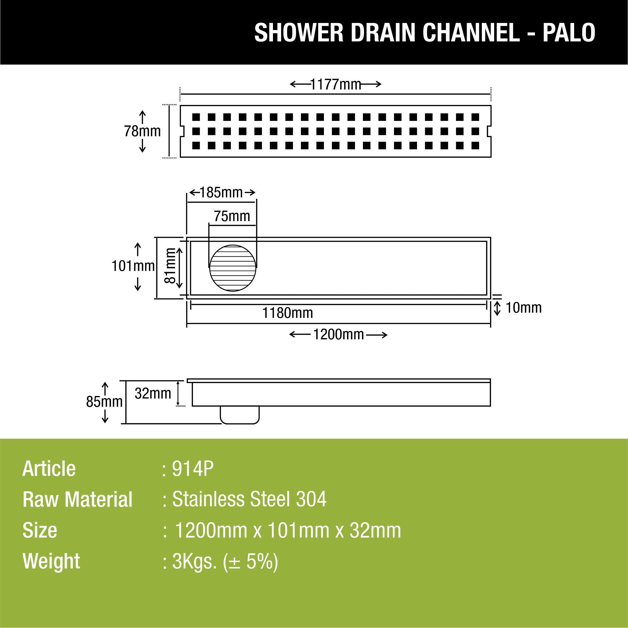 Palo Shower Drain Channel (48 x 4 Inches) - LIPKA - Lipka Home