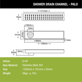 Palo Shower Drain Channel (48 x 4 Inches) - LIPKA - Lipka Home