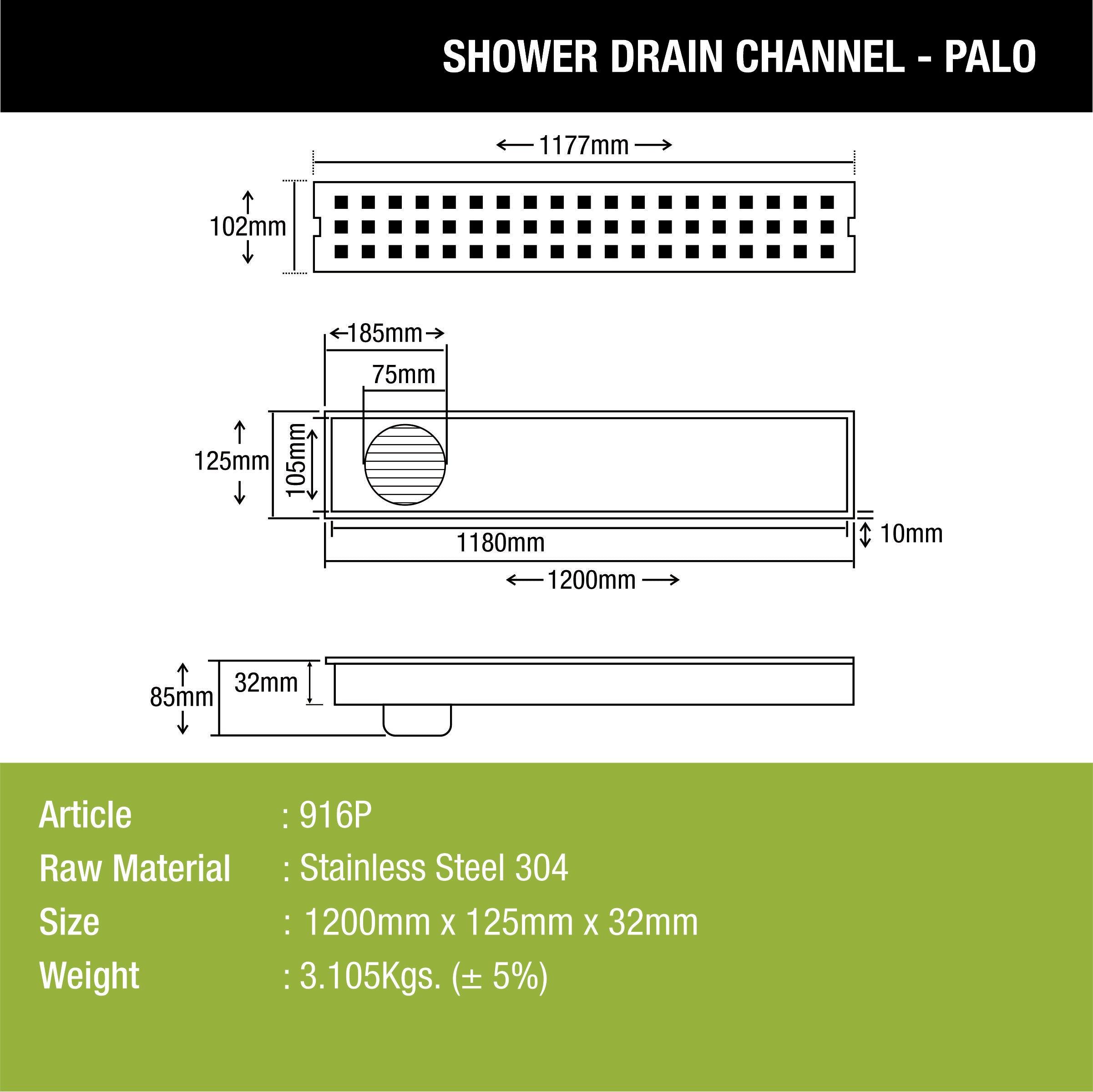 Palo Shower Drain Channel (48 x 5 Inches) - LIPKA - Lipka Home