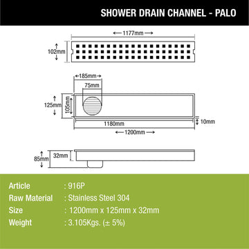 Palo Shower Drain Channel (48 x 5 Inches) - LIPKA - Lipka Home