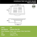 Pink Exclusive Square Floor Drain (5 x 5 Inches) with Cockroach Trap - LIPKA - Lipka Home