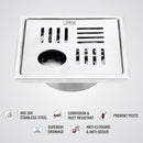 Pink Exclusive Square Floor Drain (6 x 6 Inches) with Hole and Cockroach Trap - LIPKA - Lipka Home