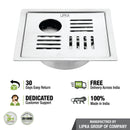 Pink Exclusive Square Flat Cut Floor Drain (6 x 6 Inches) with Hole and Cockroach Trap - LIPKA - Lipka Home