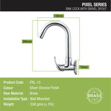 Pixel Sink Tap with Swivel Spout Brass Faucet sizes and dimensions 