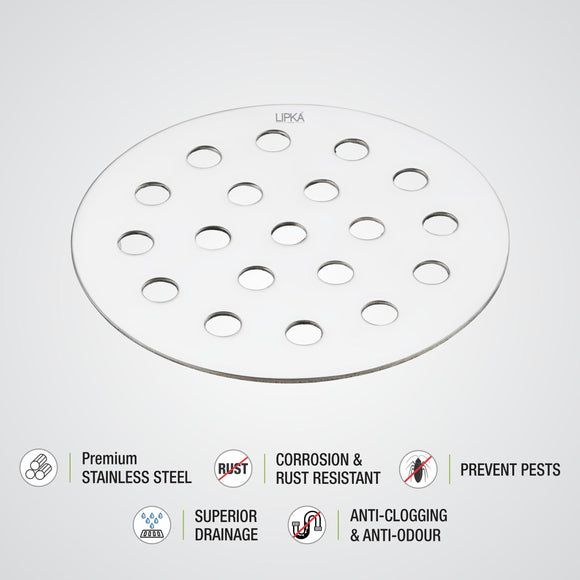 Plain Round Jali Floor Drain (3 inches) - LIPKA - Lipka Home