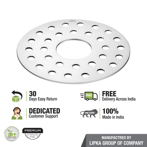 Plain Round Jali Floor Drain with Hole (4 inches) - LIPKA - Lipka Home