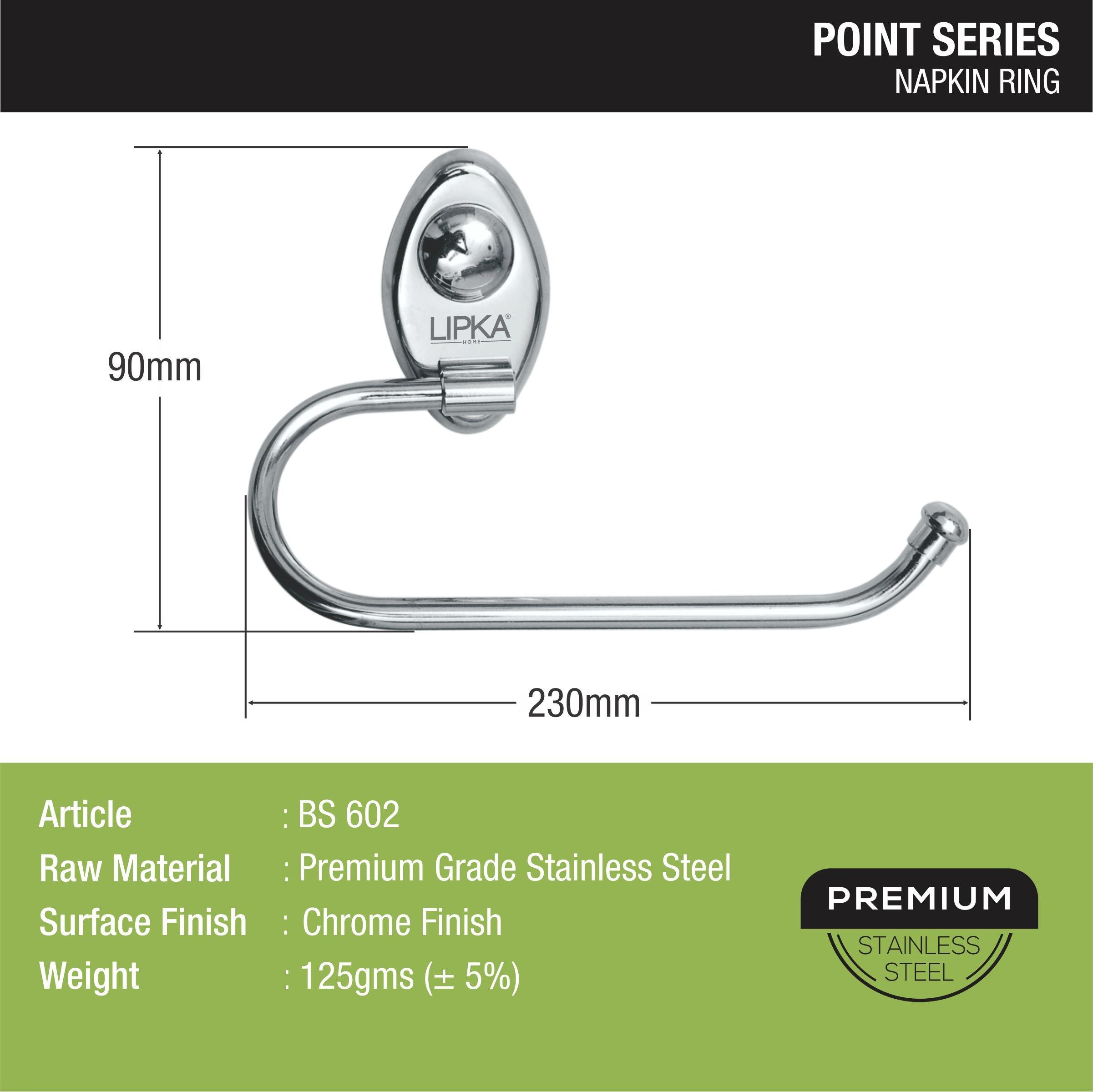 Point Napkin Ring dimensions and sizes