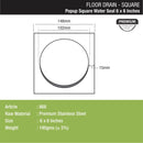 Pop-up Square Floor Drain with Water Seal (6 x 6 Inches) - LIPKA - Lipka Home