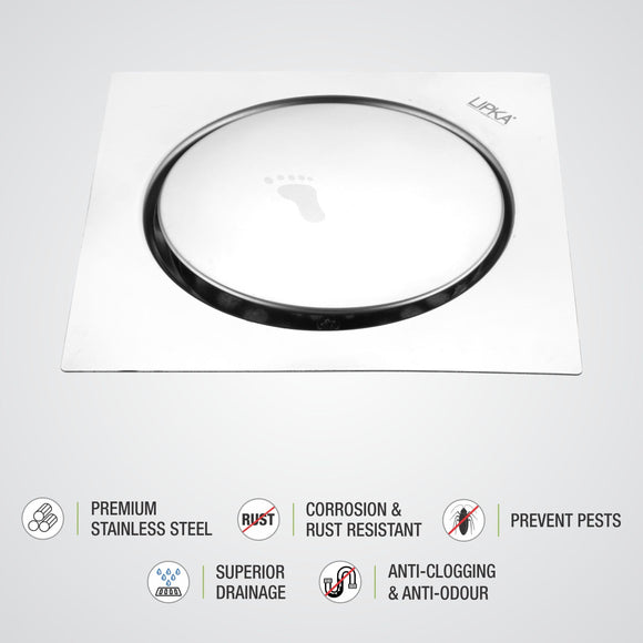 Pop-up Square Floor Drain with Water Seal (6 x 6 Inches) - LIPKA - Lipka Home