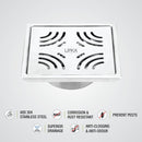 Purple Exclusive Square Floor Drain (6 x 6 Inches) with Cockroach Trap - LIPKA - Lipka Home