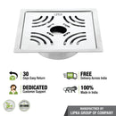 Purple Exclusive Square Flat Cut Floor Drain (6 x 6 Inches) with Hole and Cockroach Trap - LIPKA - Lipka Home