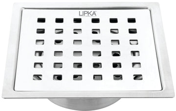 Red Exclusive Square Flat Cut Floor Drain (6 x 6 Inches) with Cockroach Trap - LIPKA - Lipka Home