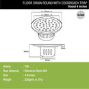 Round Floor Drain (4 inches) with Cockroach Trap - LIPKA - Lipka Home