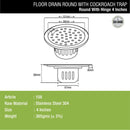 Round Floor Drain (4 inches) with Hinge & Cockroach Trap - LIPKA - Lipka Home