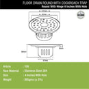 Round Floor Drain (4 inches) with Hinge, Hole & Cockroach Trap - LIPKA - Lipka Home