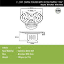 Round Floor Drain (4 inches) with Cockroach Trap & Hole - LIPKA - Lipka Home