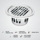 Golden Classic Jali Round Floor Drain (4 Inches) with Cockroach Trap - Lipka Home