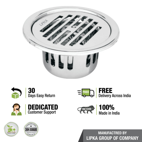 Golden Classic Jali Round Floor Drain (4 Inches) with Cockroach Trap - Lipka Home