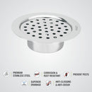 Super Sleek Round Flat Cut Floor Drain (5 Inches) with Cockroach Trap - LIPKA - Lipka Home