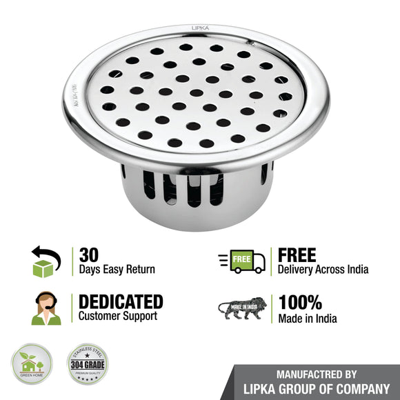 Round Floor Drain (5 inches) with Cockroach Trap - LIPKA - Lipka Home