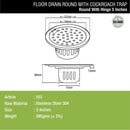 Round Floor Drain (5 inches) with Hinge & Cockroach Trap - LIPKA - Lipka Home