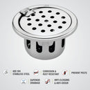 Round Floor Drain (5 inches) with Hinge & Cockroach Trap - LIPKA - Lipka Home