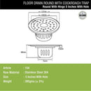 Round Floor Drain (5 Inches) with Hinge, Hole and Cockroach Trap - LIPKA - Lipka Home