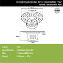 Round Floor Drain (5 inches) with Cockroach Trap & Hole - LIPKA - Lipka Home