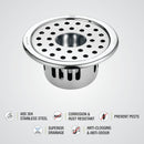 Round Floor Drain (5 inches) with Cockroach Trap & Hole - LIPKA - Lipka Home
