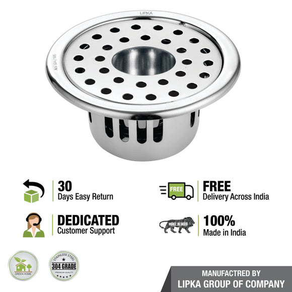 Round Floor Drain (5 inches) with Cockroach Trap & Hole - LIPKA - Lipka Home