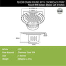 Golden Classic Jali Round Floor Drain (5 Inches) with Cockroach Trap - Lipka Home