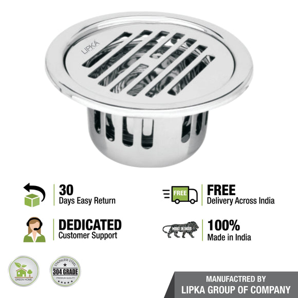 Golden Classic Jali Round Floor Drain (5 Inches) with Cockroach Trap - Lipka Home