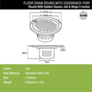 Golden Classic Jali Round Floor Drain (5 Inches) with Hinge and Cockroach Trap - LIPKA - Lipka Home