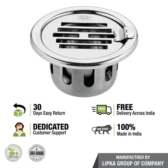 Golden Classic Jali Round Floor Drain (5 Inches) with Hinge and Cockroach Trap - LIPKA - Lipka Home