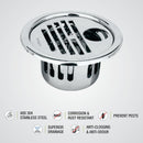 Golden Classic Jali Round Floor Drain (5 Inches) with Cockroach Trap and Hole - Lipka Home