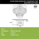 Round Floor Drain (5 inches) with Cockroach Trap & Lock - LIPKA - Lipka Home