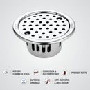 Round Floor Drain (5 inches) with Cockroach Trap & Lock - LIPKA - Lipka Home