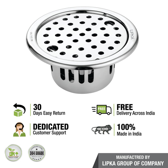 Round Floor Drain (5 inches) with Cockroach Trap & Lock - LIPKA - Lipka Home