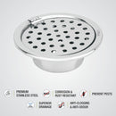 Super Sleek Round Floor Drain (5 inches) with Hinge and Cockroach Trap - LIPKA - Lipka Home